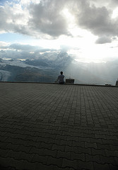 Person Looking At Mountains